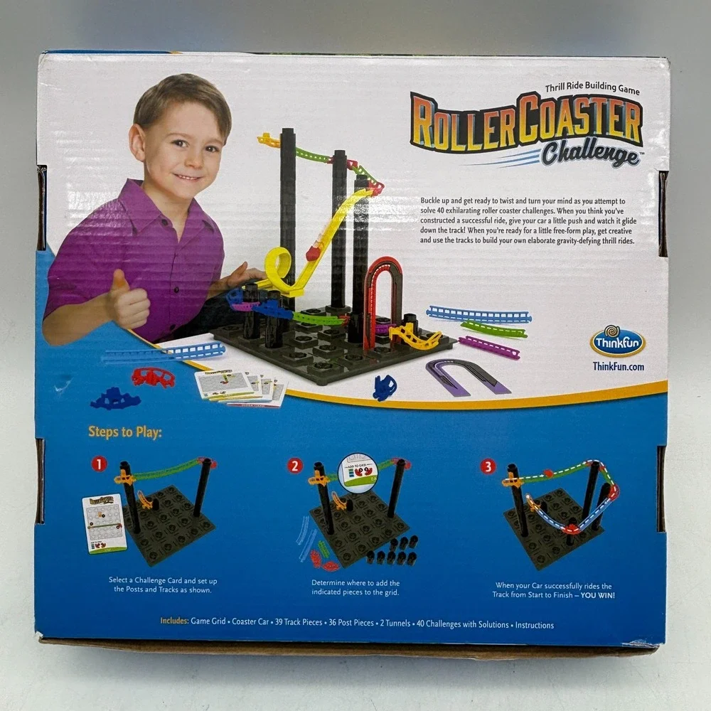 Roller Coaster Challenge COMPLETE Thinkfun 2017 Building Game Puzzles Ride